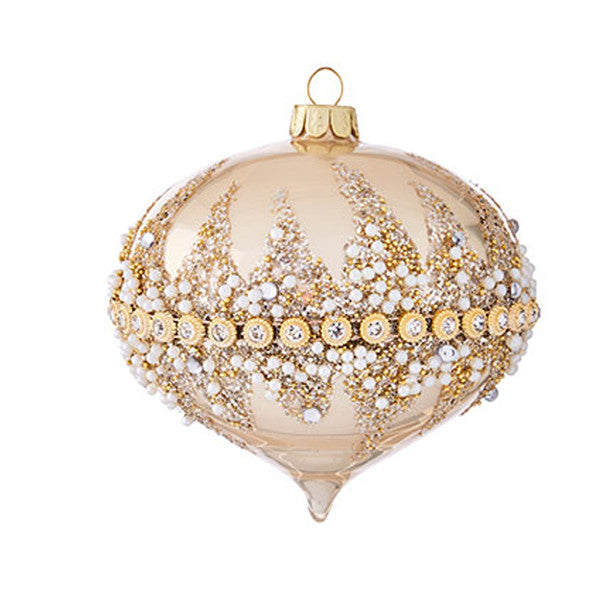 Gold Beaded Glass Ornaments - Thumbnail 2