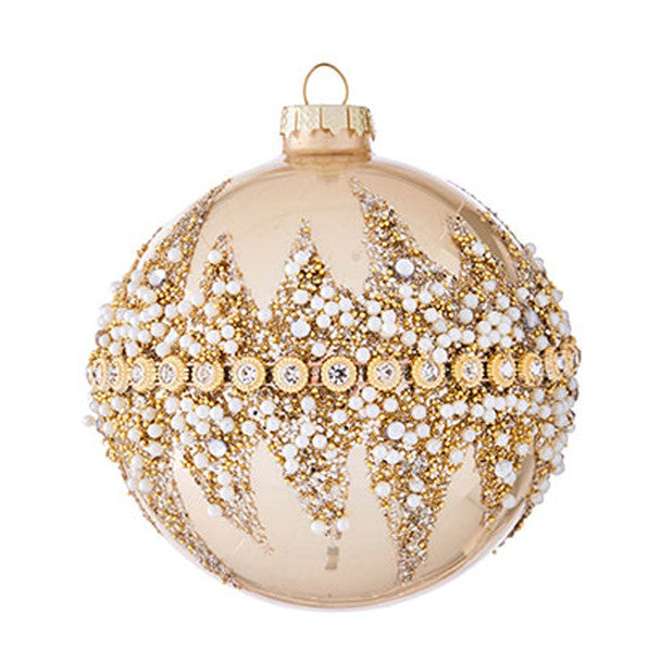 Gold Beaded Glass Ornaments