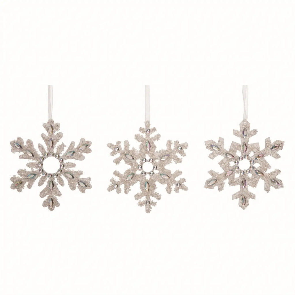 Glass Beaded Snowflake Ornament - Thumbnail 2