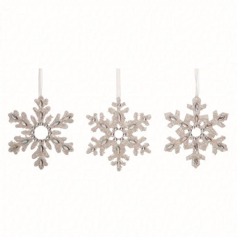 Beaded Snowflake Ornaments, 4.8" - Monogram Market