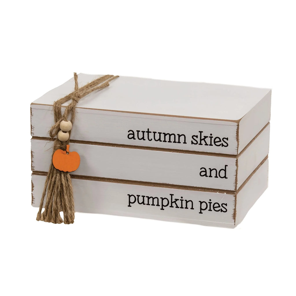 Stacked Fall Books - Autumn Skies and Pumpkin Pies - Monogram Market