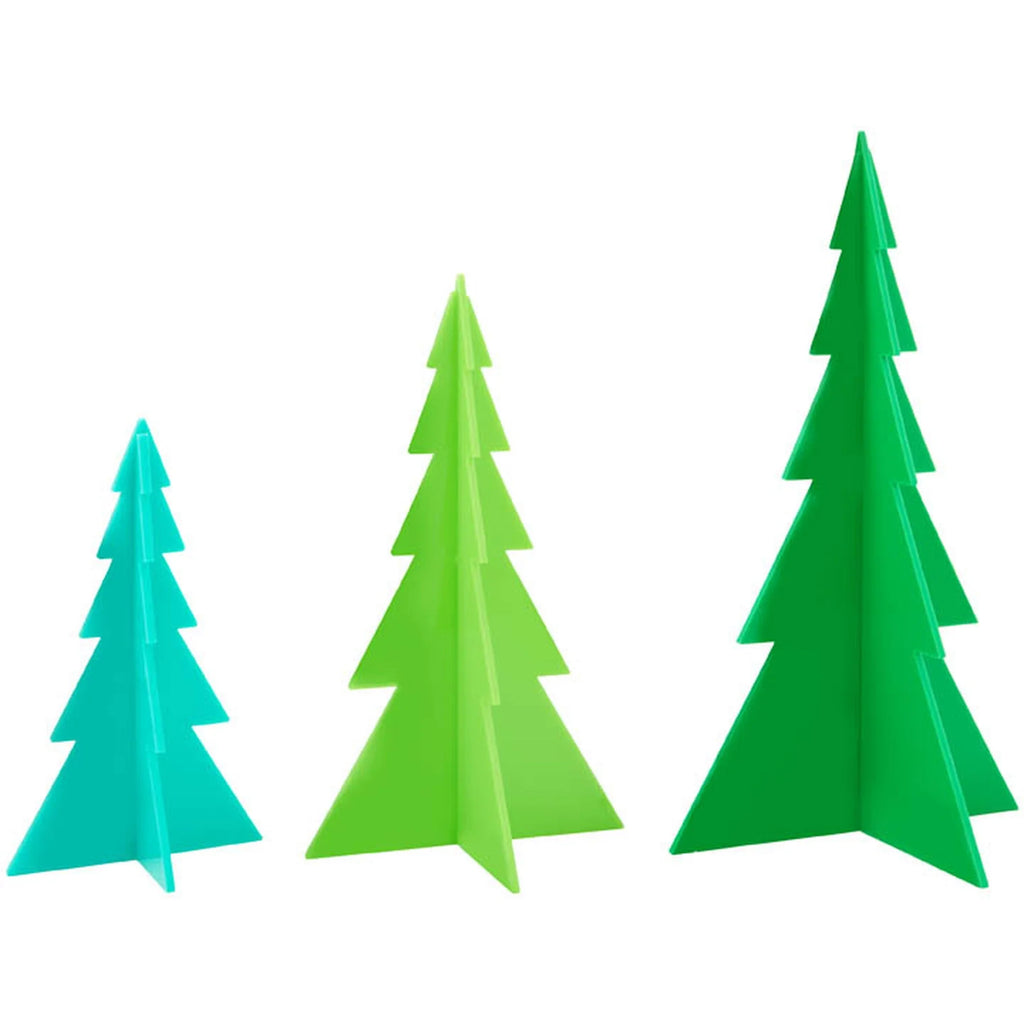 Acrylic Christmas Trees - Aqua, Lime & Green - Monogram Market