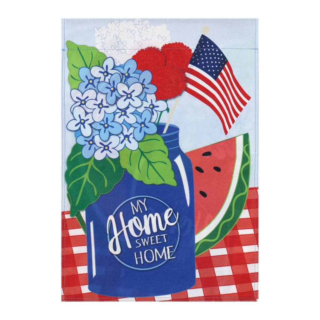 My Home Sweet Home Garden Burlap Flag - Monogram Market
