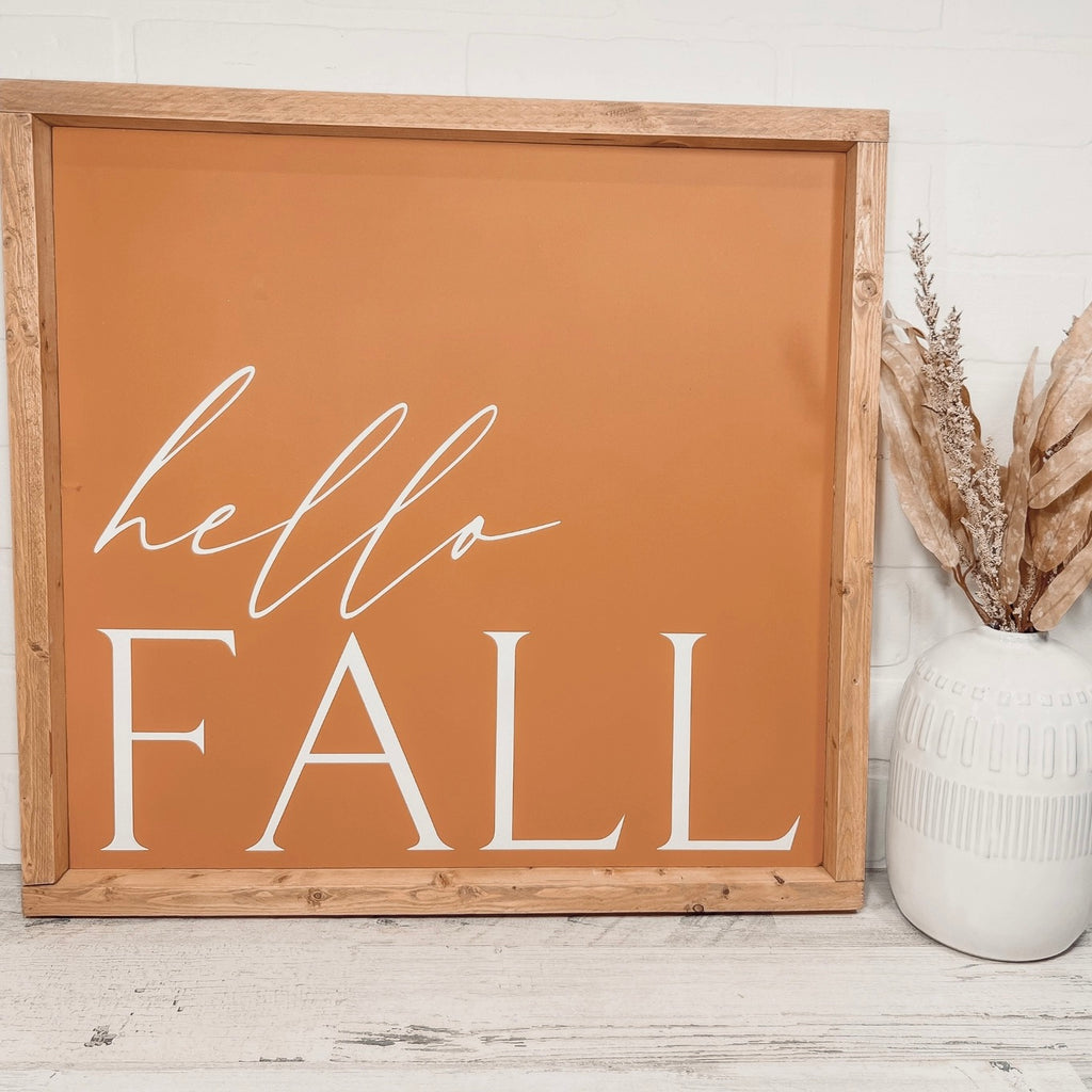 Hello Fall Wood Sign, 20" - Monogram Market