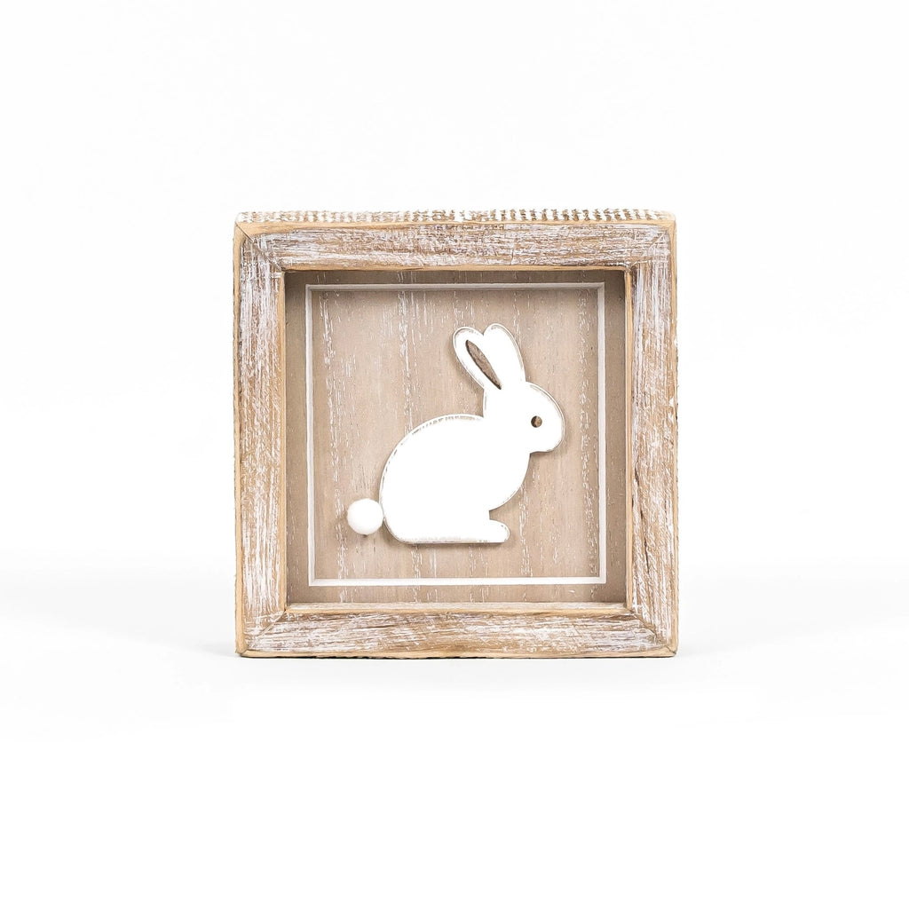 Adams & Co. - Reversible Bunny & Bunny Love Wood Sign - Monogram Market
