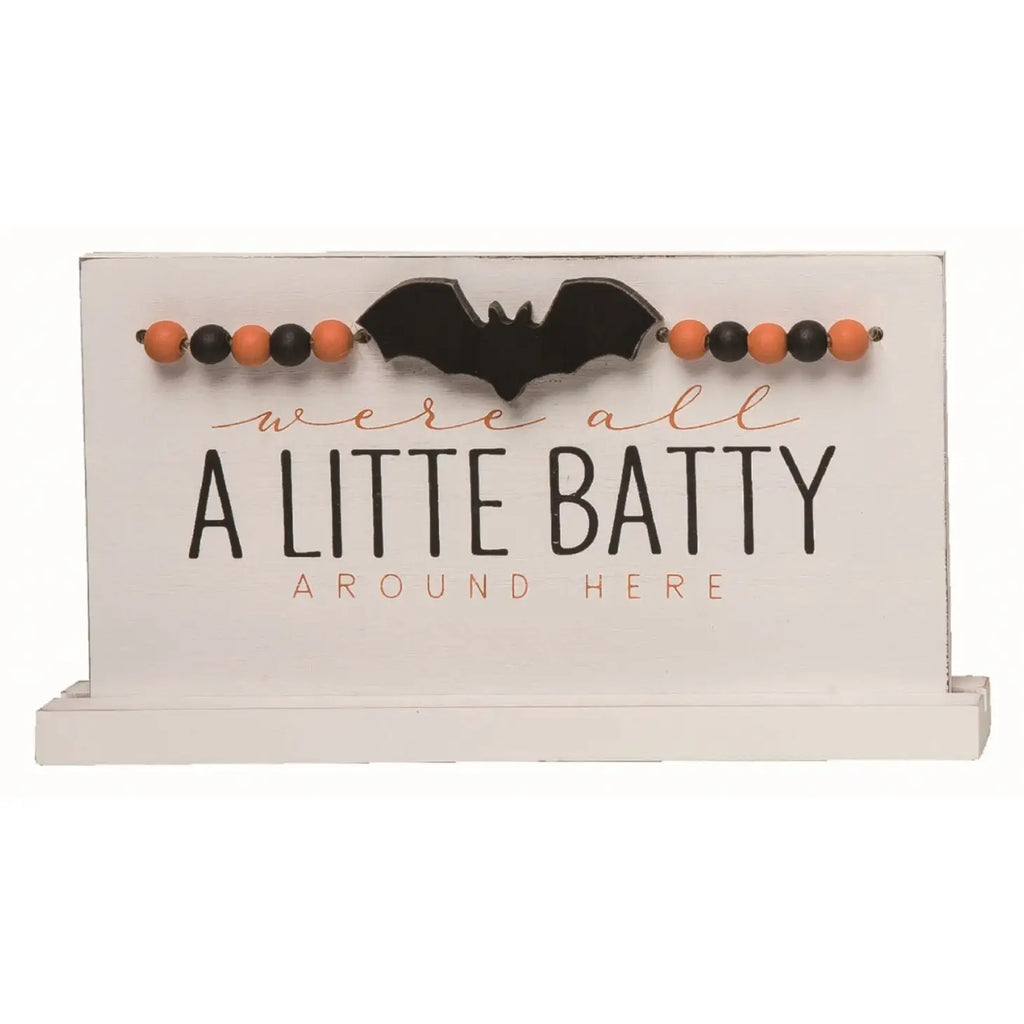 Wood Batty Tabletop Sign - Monogram Market