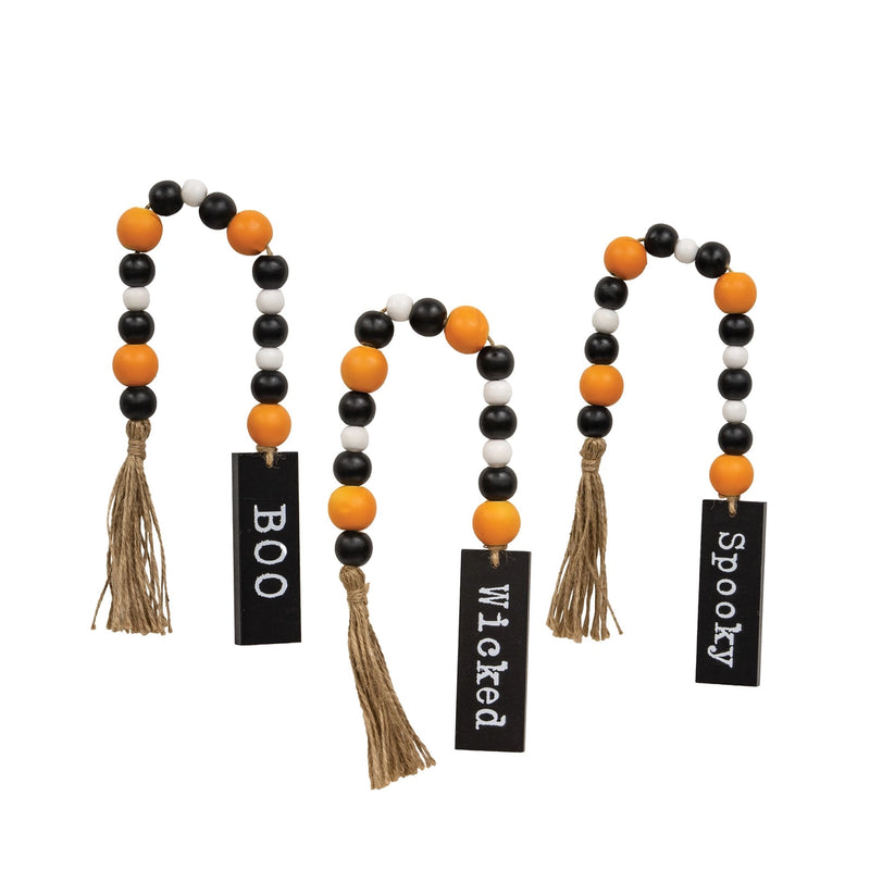 Halloween Beaded Garland with Tassel, 19" - Monogram Market