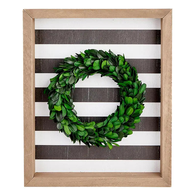 Framed Boxwood Wreath, 11.5" - Monogram Market