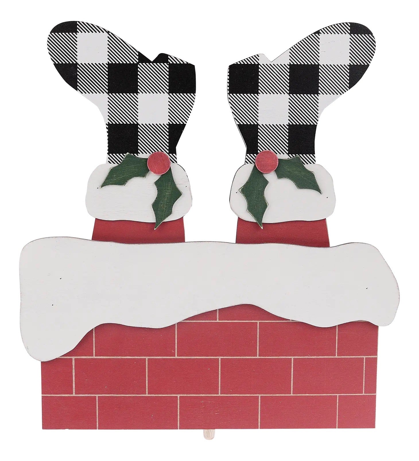 Santa Down the Chimney Wood Topper