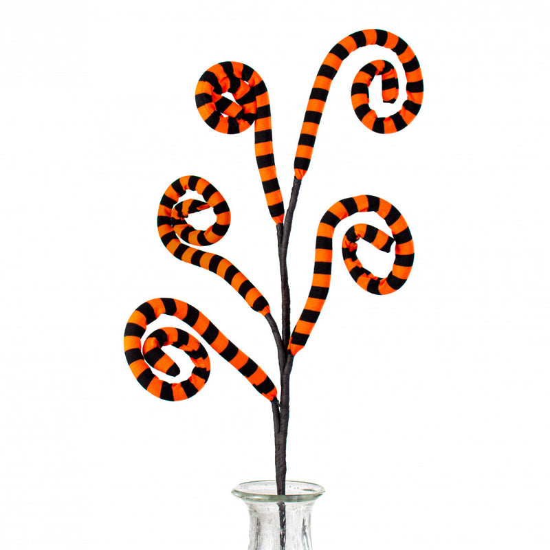 Knit Fabric Stripe Spiral Spray - Halloween Black & Orange, 30" - Monogram Market