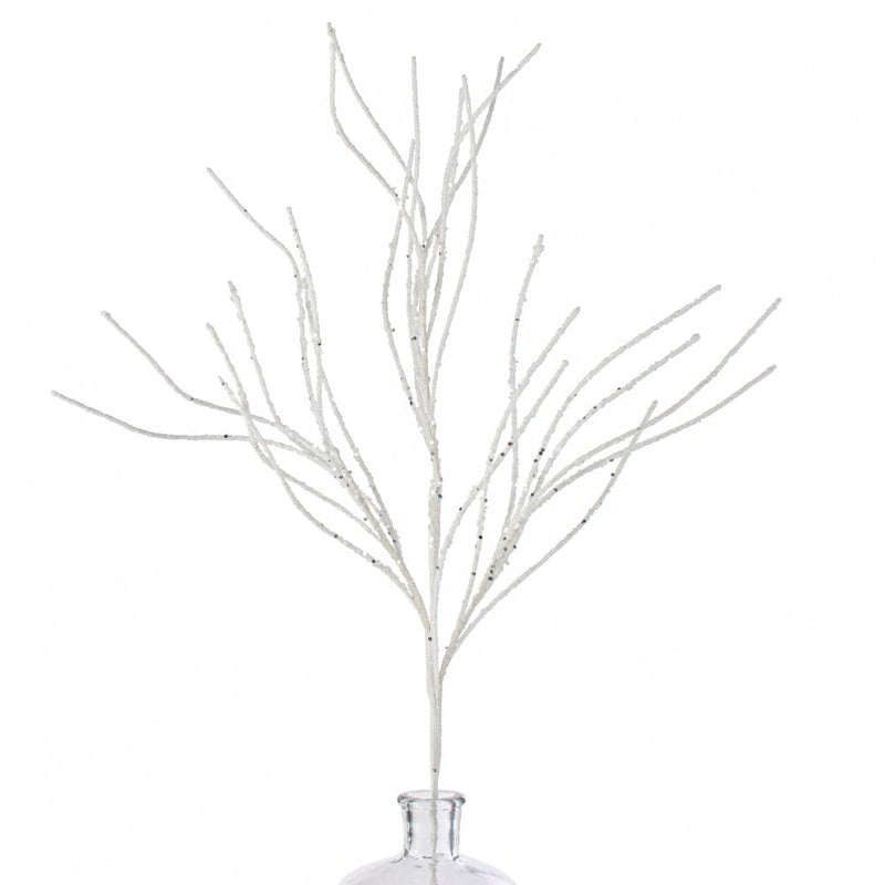 Glitter Twig Spray - White, 30" - Monogram Market