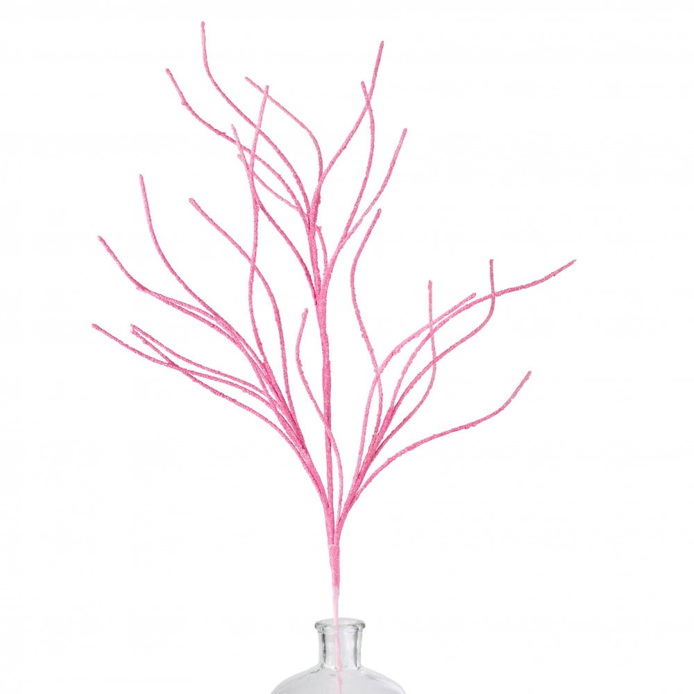 Glitter Twig Spray - Pink, 30" - Monogram Market