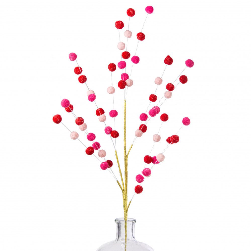 Felt Ball Spray -Pink/Fuchsia/Red/Gold, 29" - Monogram Market