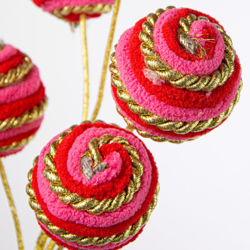 Twirl Ball Pick -Pink/Red/Gold, 16" - Monogram Market