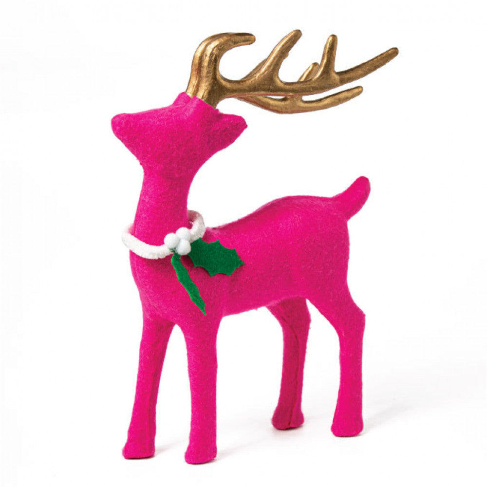 Felt Deer Decoration - Hot Pink, 12" - Monogram Market