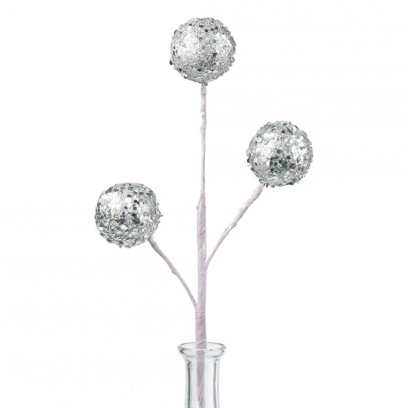 Glitter Ball Pick - Silver, 16" - Monogram Market