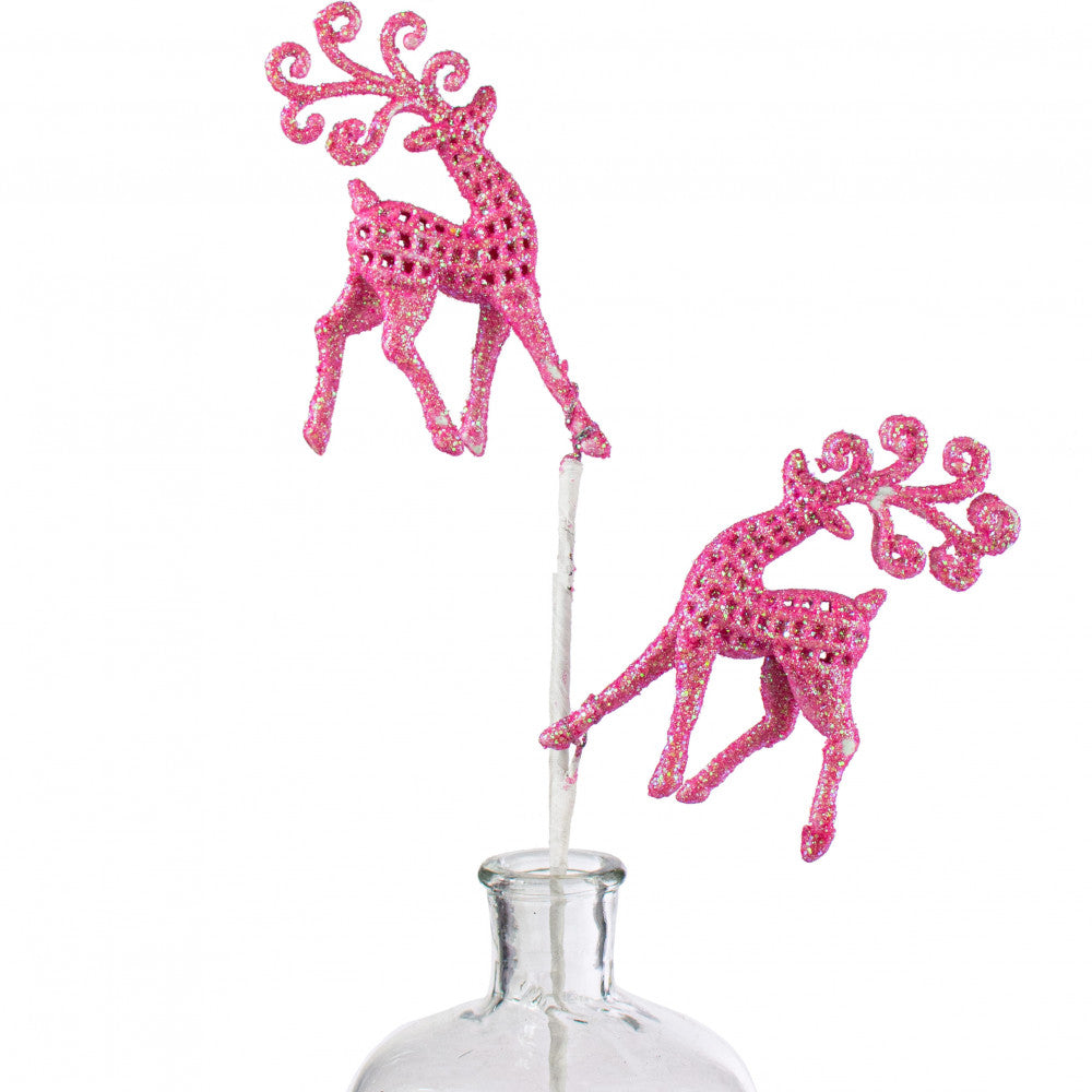 Glitter Deer Spray - Pink, 21" - Monogram Market