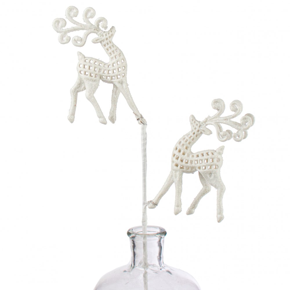Glitter Deer Spray - White, 21" - Monogram Market
