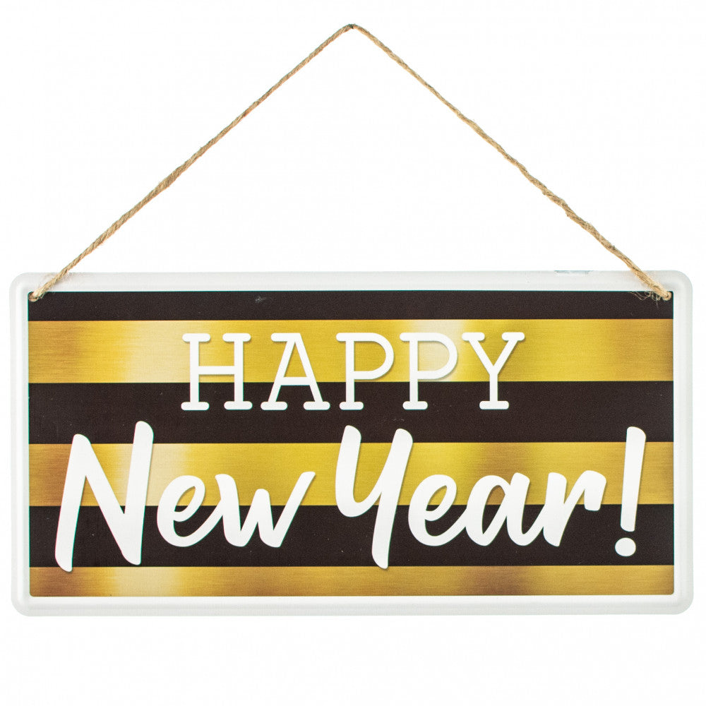 Embossed Metal Sign - Happy New Year, 12"