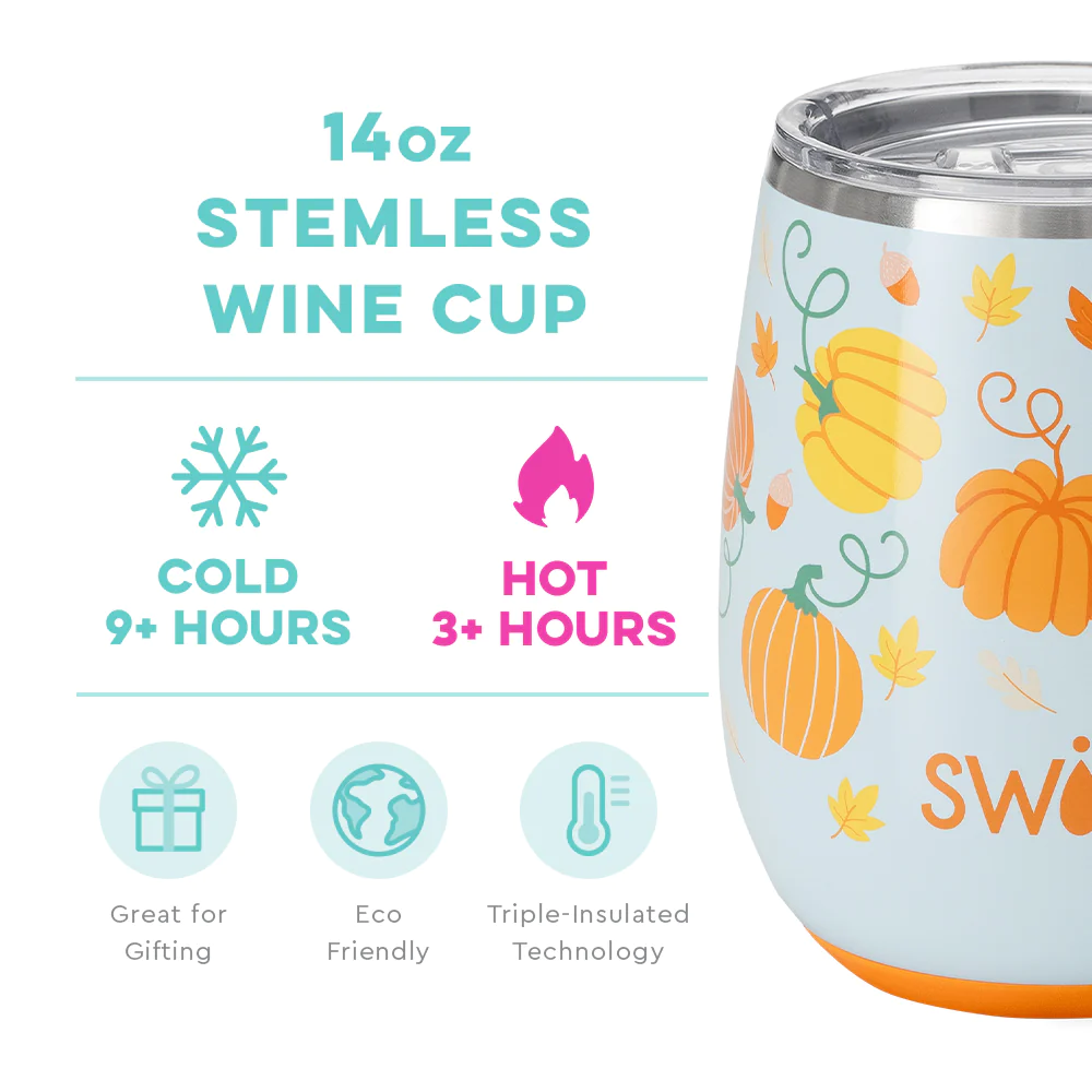 SWIG - 14 oz Stemless Wine Cup, Pumpkin Spice - Monogram Market