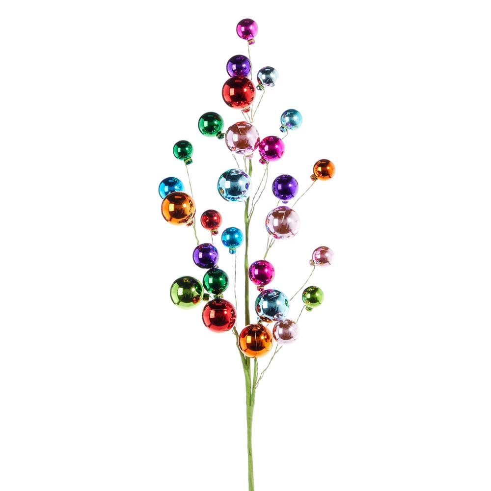 RAZ - Multicolored Ball Christmas Spray, 31" - Monogram Market