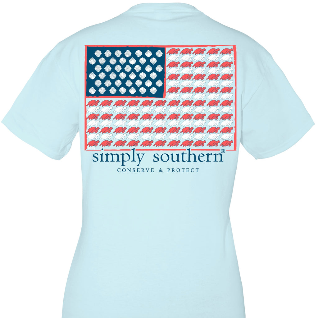 Simply Southern YOUTH - Short Sleeve Tee, TRACK FLAG - Monogram Market