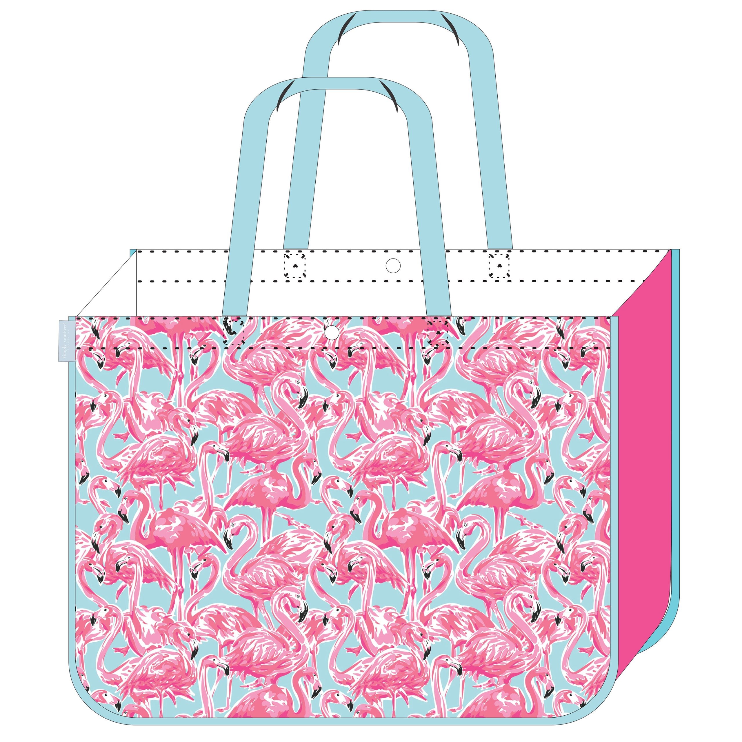 Simply Southern Pink online Flamingo Tote Bogg Bag Style Beach Pool Summer Sports XL