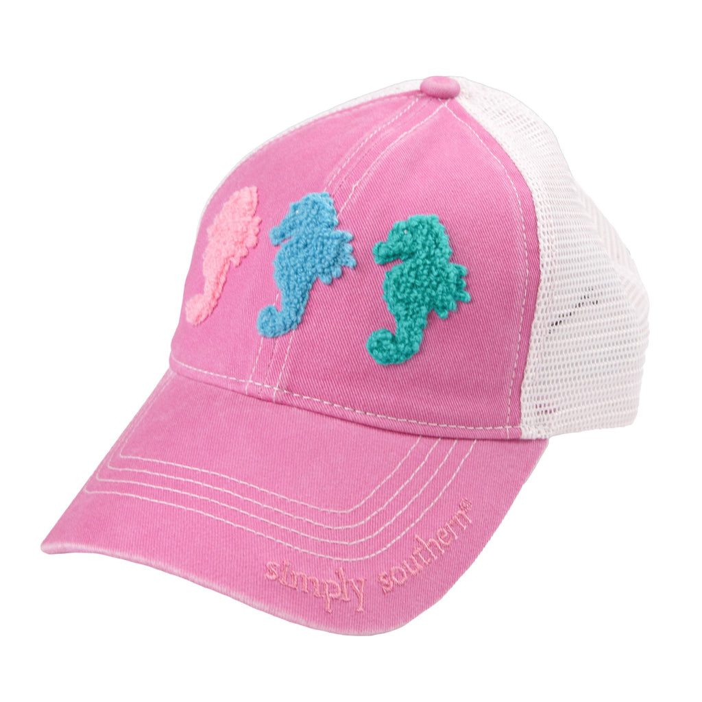 Simply Southern - Chenille Design Hat, SEAHORSE - Monogram Market