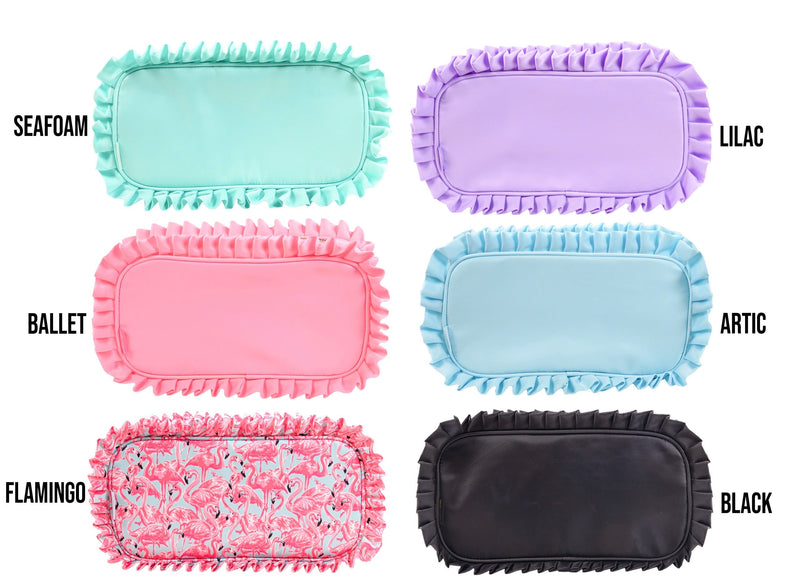 Simply Southern - Preppy Bags, RUFFLE COSMETIC CASE - Monogram Market