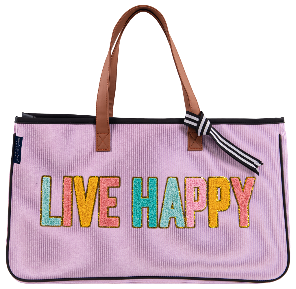 Simply Southern Sparkle Letter Tote - LIVE HAPPY
