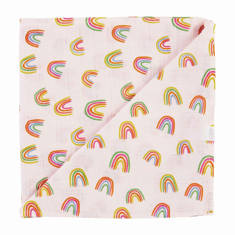 Mud Pie Baby - Rainbow Swaddle Blanket - Monogram Market