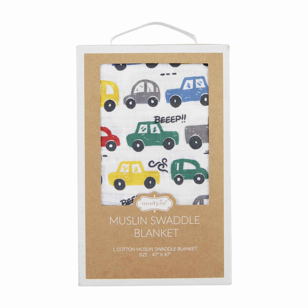 Mud Pie Baby - Cars Swaddle Blanket - Monogram Market