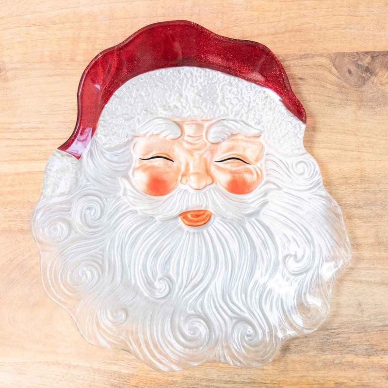 Merry Santa Glass Platter - Monogram Market