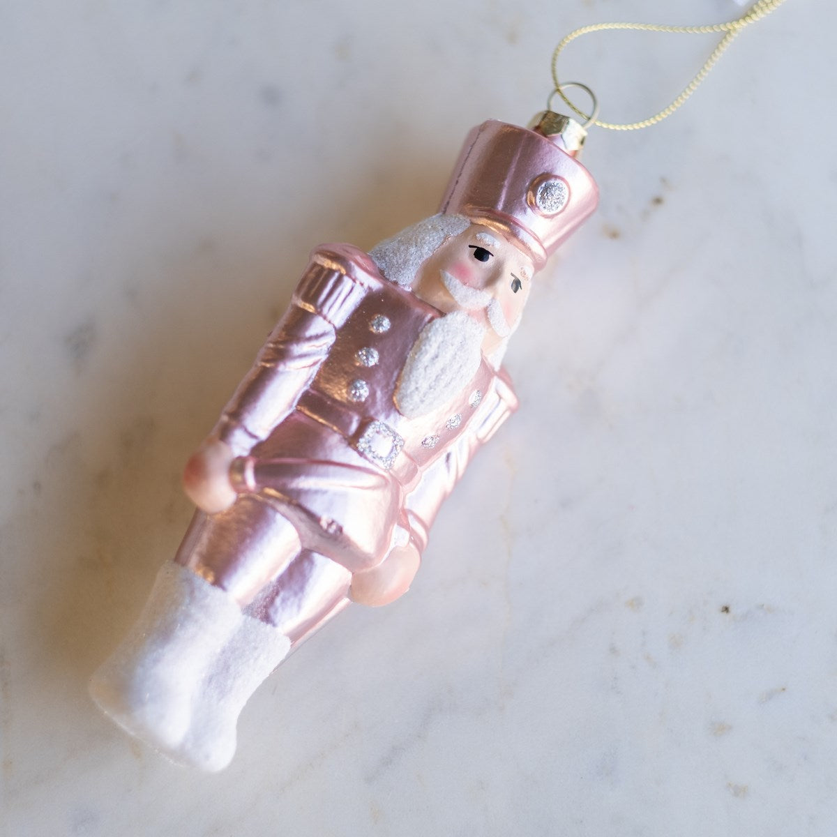 Blushing Nutcracker Christmas Ornament