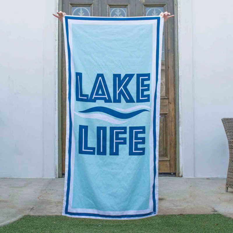 Lake Aloha Beach Towel - Sky Blue / Royal - Monogram Market
