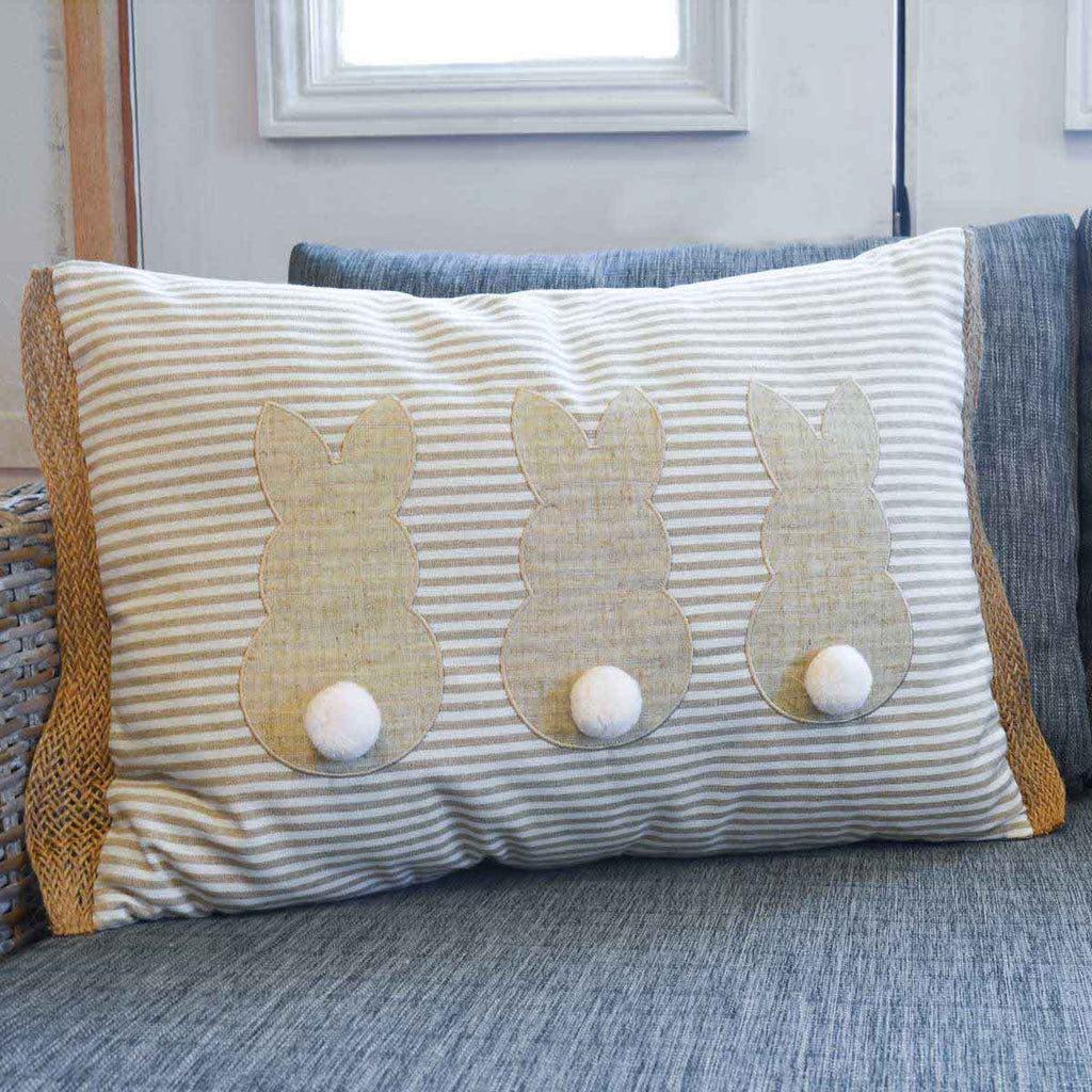 Cottontail Bunny Trio Pillow - Monogram Market