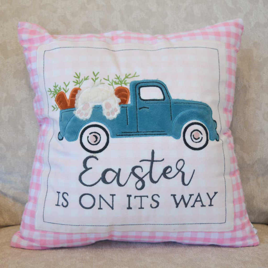 Easter Is On It's Way Truck Pillow - Monogram Market
