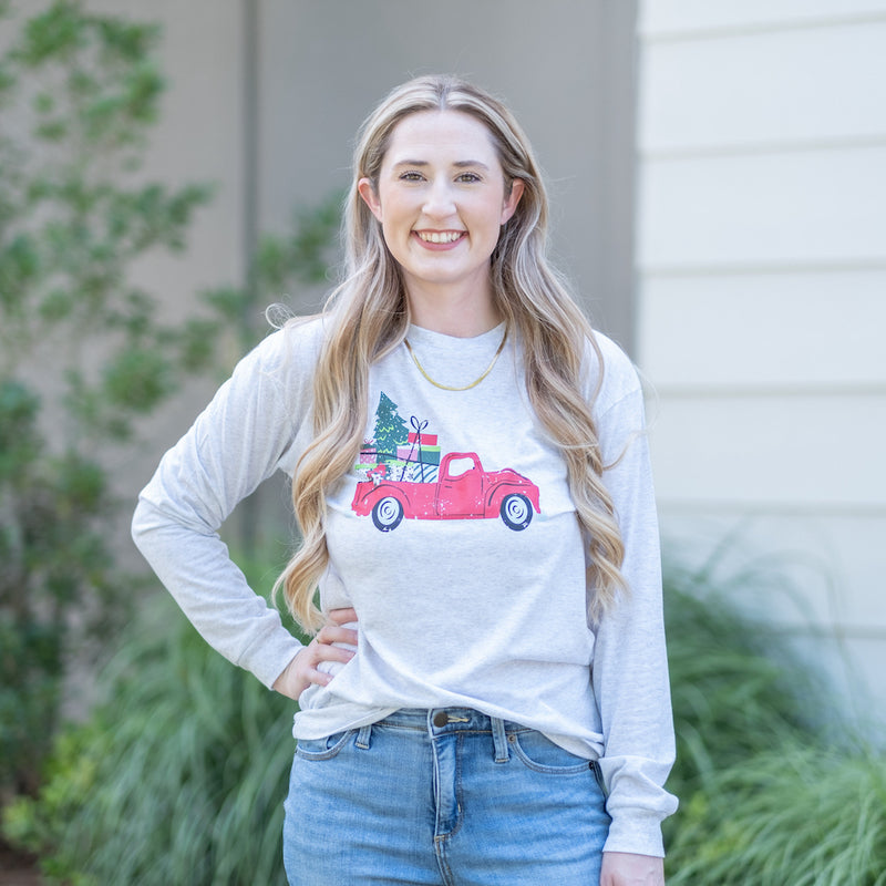 Home For The Holidays (Christmas Truck), Long Sleeve Tee - Monogram Market