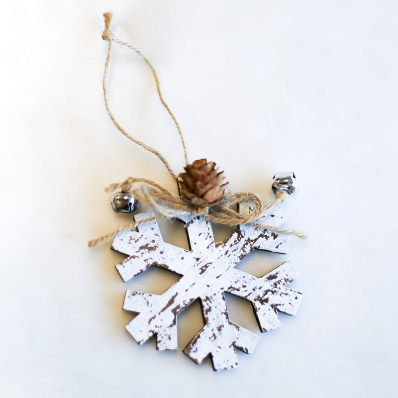 Woodsy Snowflake Ornament, 4" - Monogram Market