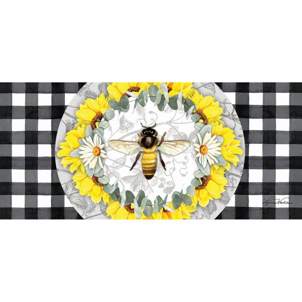 Honey Bee and Flower Sassafras Switch Mat - Monogram Market