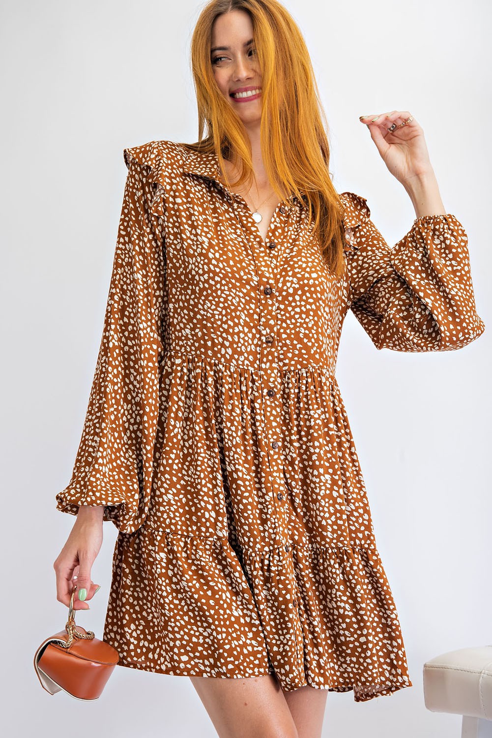 Come Back to Me Leopard Print Dress, Rust - Monogram Market