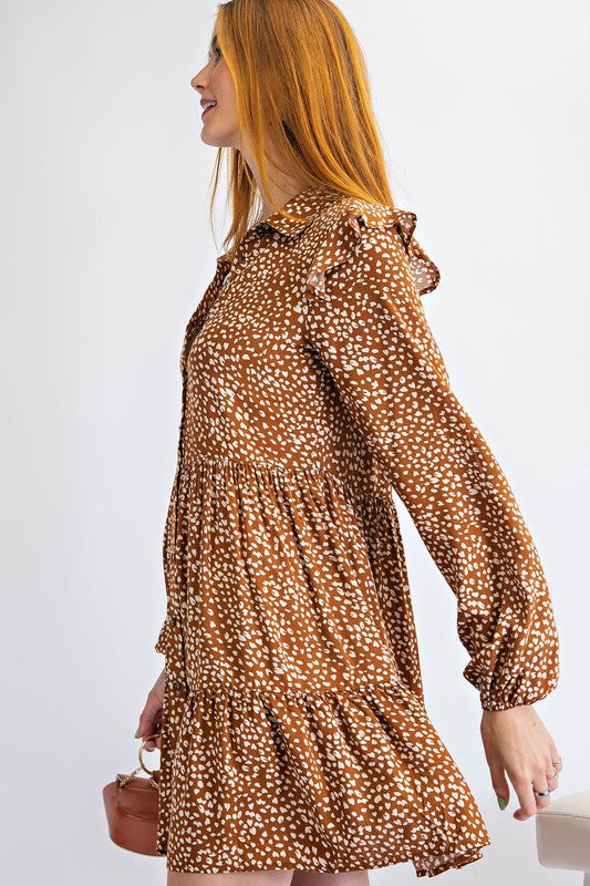 Come Back to Me Leopard Print Dress, Rust - Monogram Market