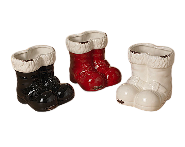Ceramic Santa Boots Decorative Figurine, 5.7" - Monogram Market