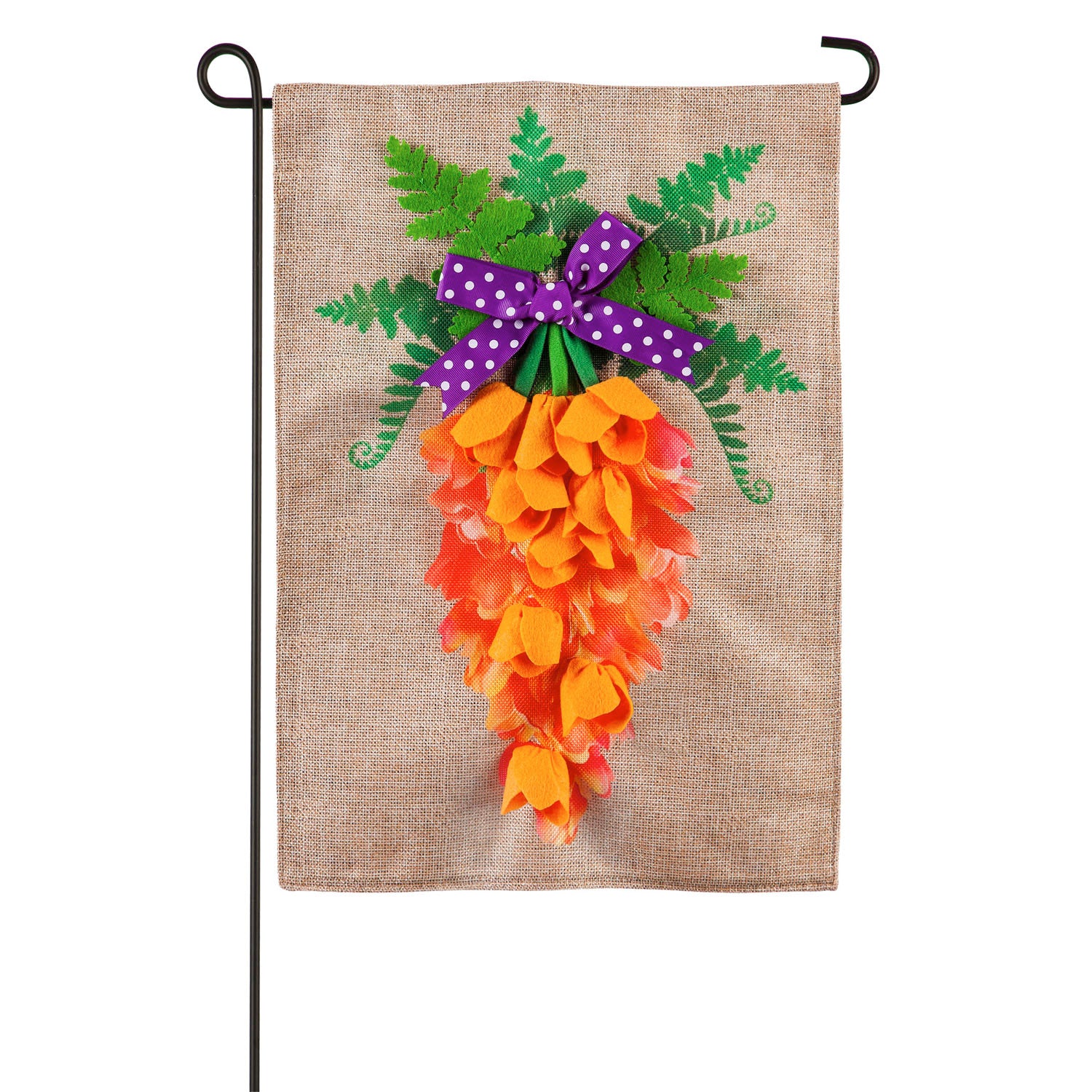 Monogram Market Carrot in Bloom Garden Flag