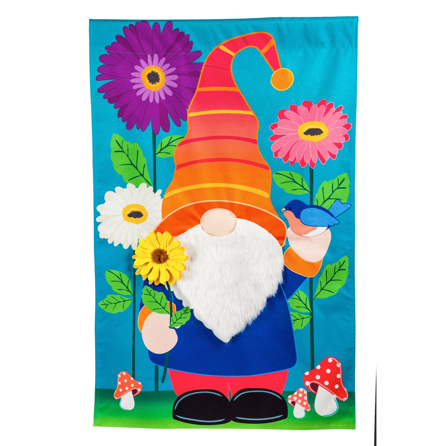 Monogram Market Gnome Garden Flag