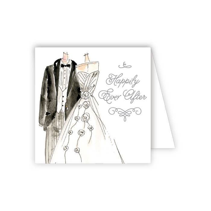 RosanneBeck Collections - Happily Ever After Bride and Groom Enclosure Card - Monogram Market