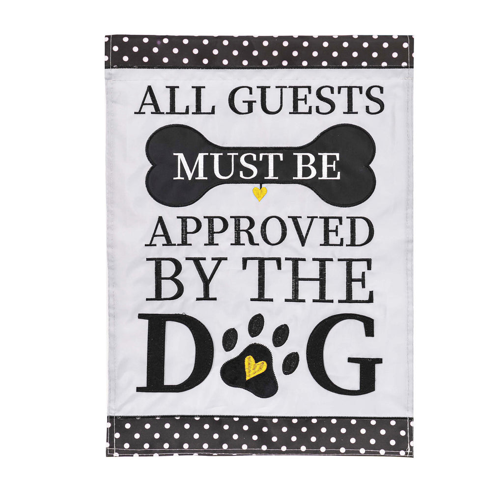 Approved By The Dog Garden Appliqué Flag - Monogram Market