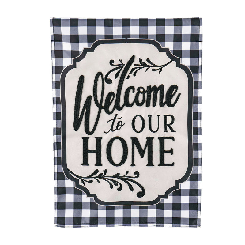 Classic Welcome Home Garden Applique Flag - Monogram Market