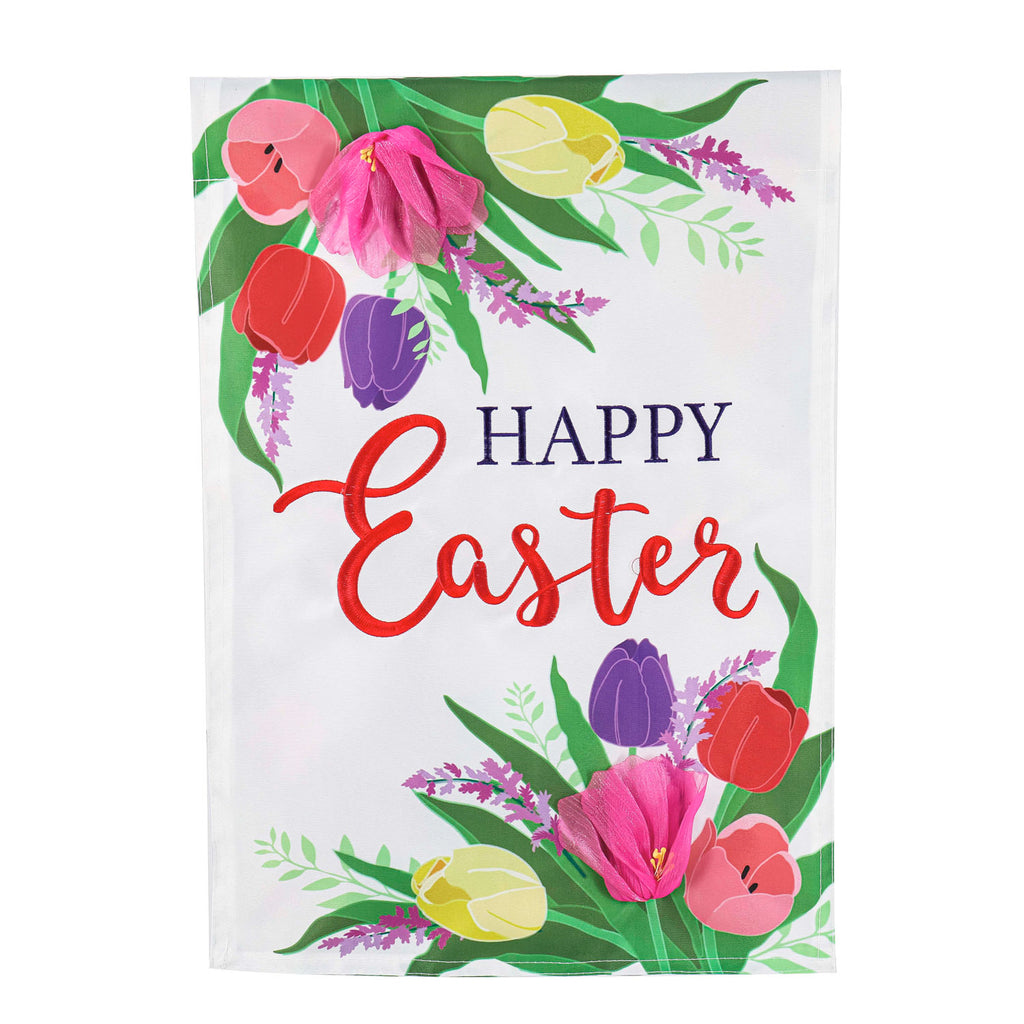 Easter Floral Garden Applique Flag - Monogram Market