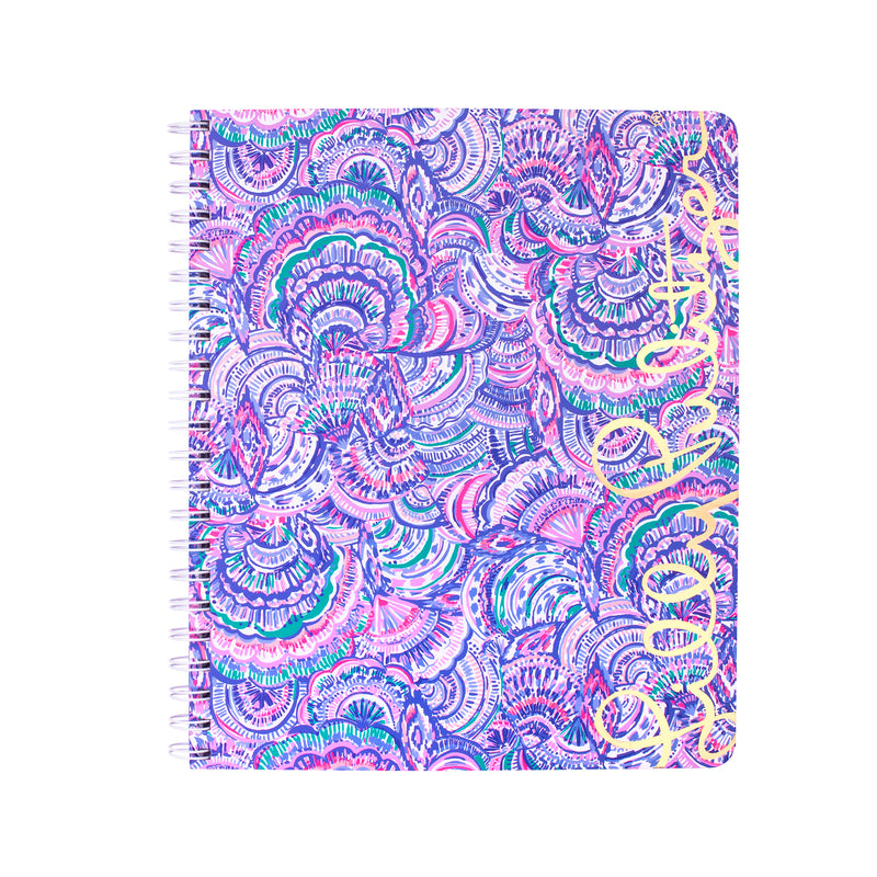 Lilly Pulitzer Large Notebook, Happy As A Clam - Monogram Market